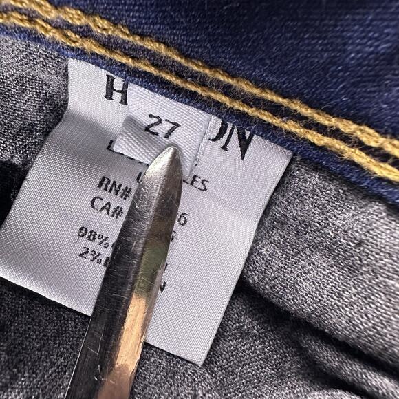 Hudson Womens Sz 27 Dark Wash Signature Bootcut Jeans Flap Pockets 29x34‎ - Picture 13 of 16